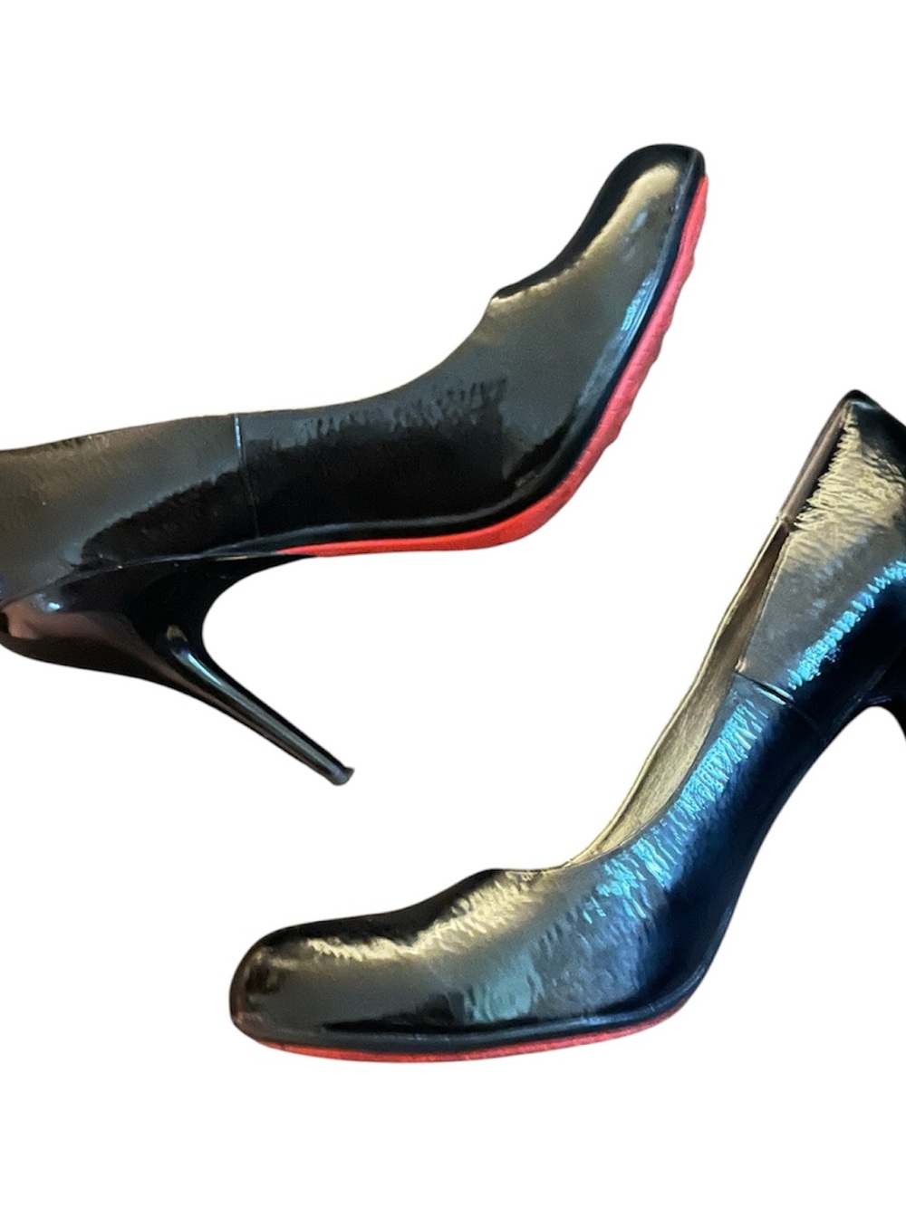 Kenneth Cole Reaction Black Patent Heels with Red Soles